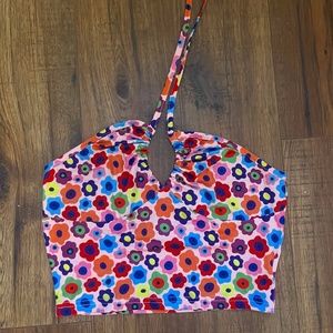 Adorable Small Bright Colored Floral Top